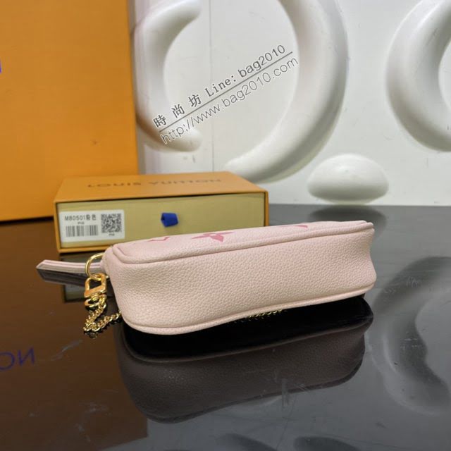 LOUIS VUITTON專櫃新款包包 路易威登Mini Pochette Accessoires手拿包 LV字母漸變鏈條女包 M80501  ydh4040